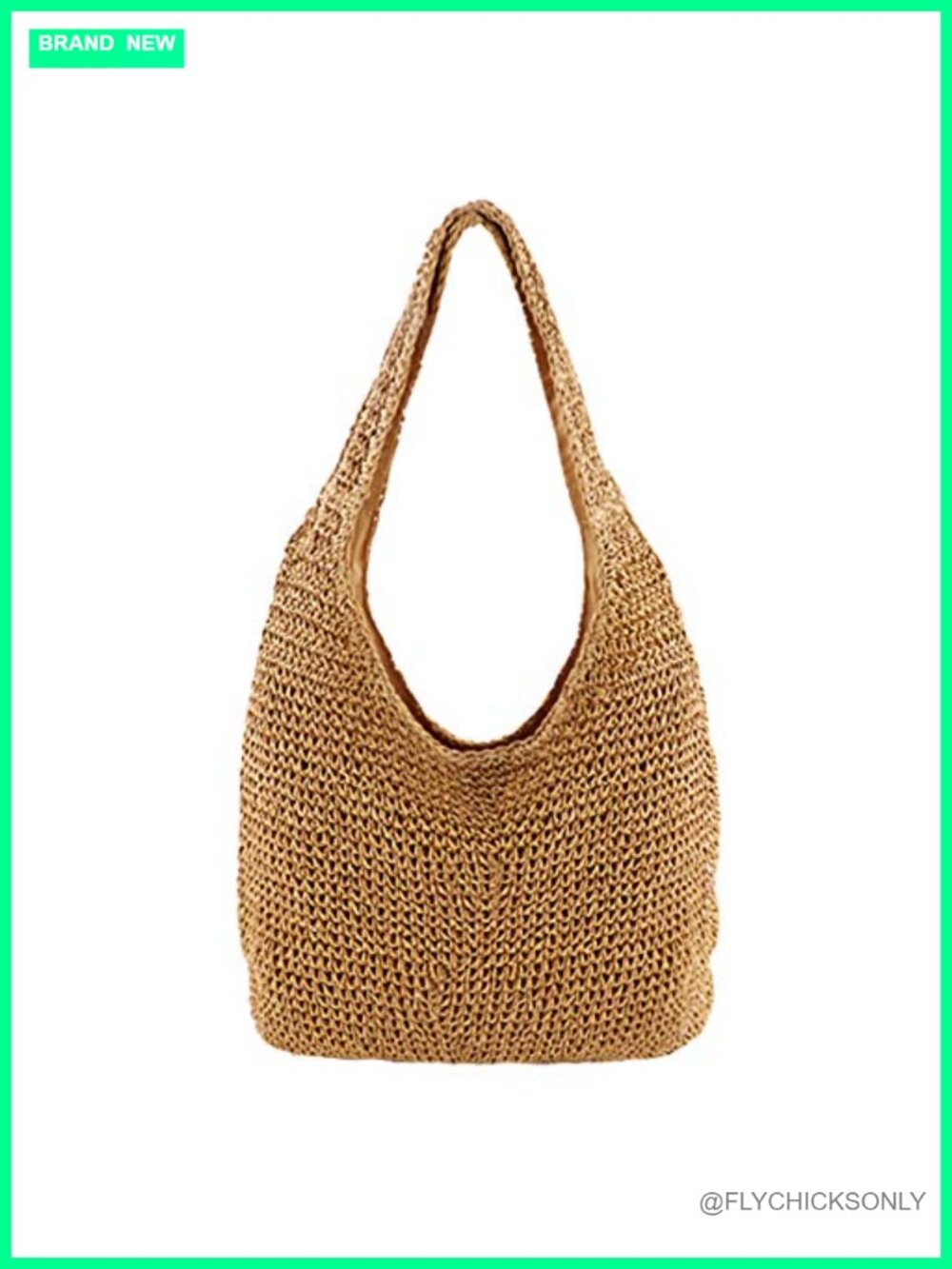 Handwoven Straw Tote Bag Large Beach Shoulder Handbag with Zipper